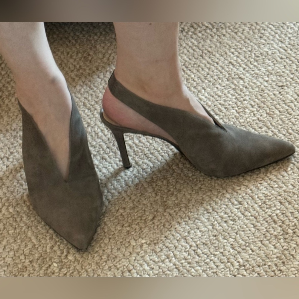Vince Camuto Gray Suede sling back Heels